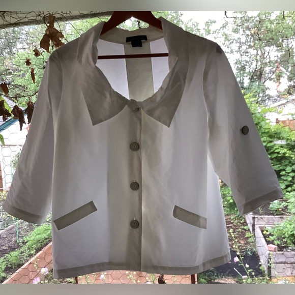 Lundstrom retro white summer jacket size 12 - Picture 1 of 9